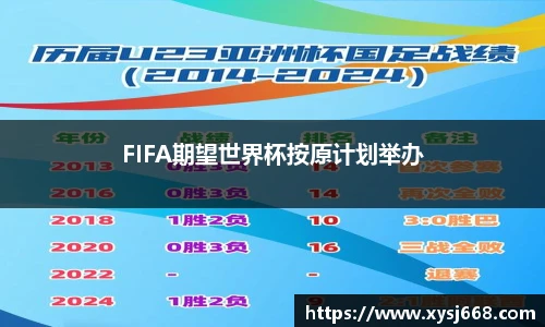 FIFA期望世界杯按原计划举办